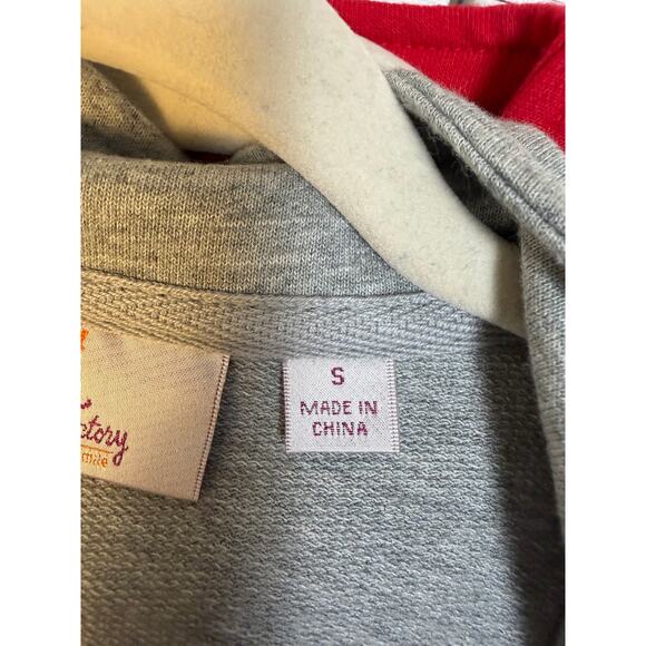 Quacker factory 2 women’s sweatshirt sleeveless red gray pockets rhinestone zip - Picture 8 of 13